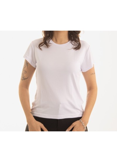 Camiseta Feminina Baby Look Branca 100% Algodão CFB01
