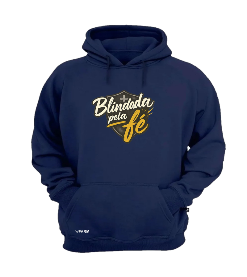 Blusa Moletom Com Bolso E Capuz Brindado Pela Fe 