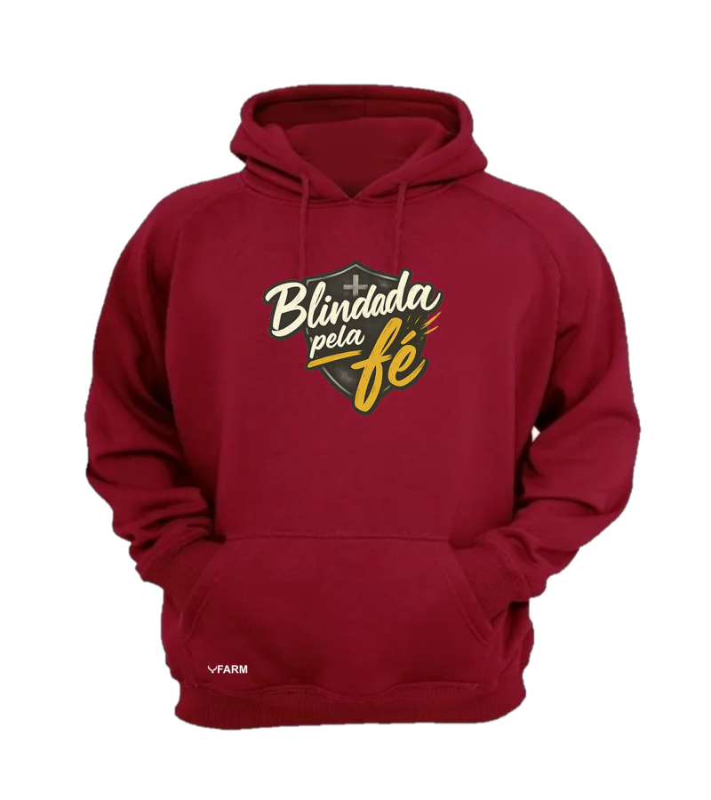 Blusa Moletom Com Bolso E Capuz Brindado Pela Fe 