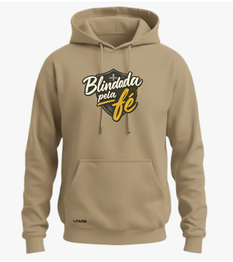 Blusa Moletom Com Bolso E Capuz Brindado Pela Fe 