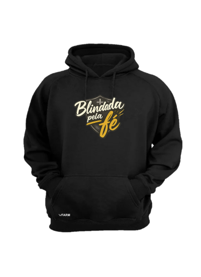 Blusa Moletom Com Bolso E Capuz Brindado Pela Fe 