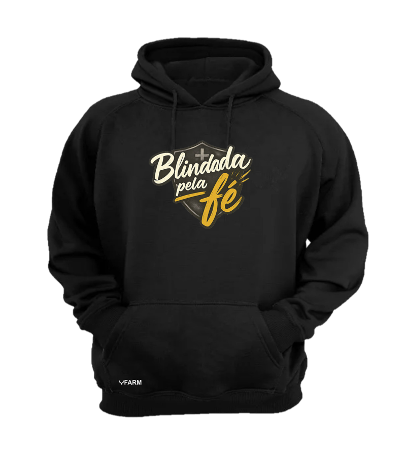 Blusa Moletom Com Bolso E Capuz Brindado Pela Fe 