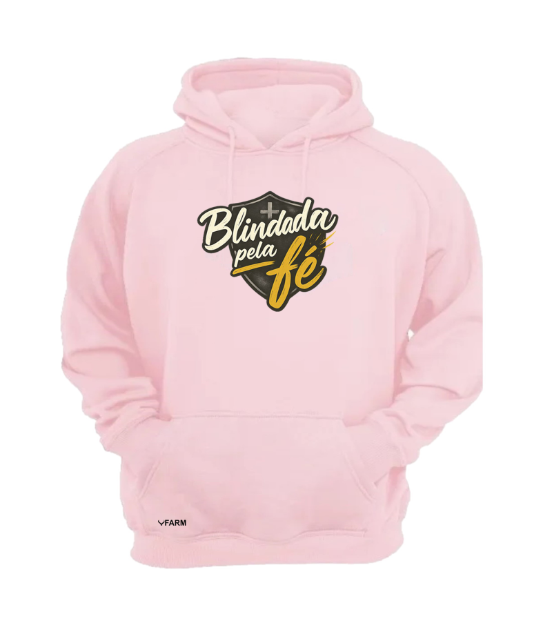 Blusa Moletom Com Bolso E Capuz Brindado Pela Fe 